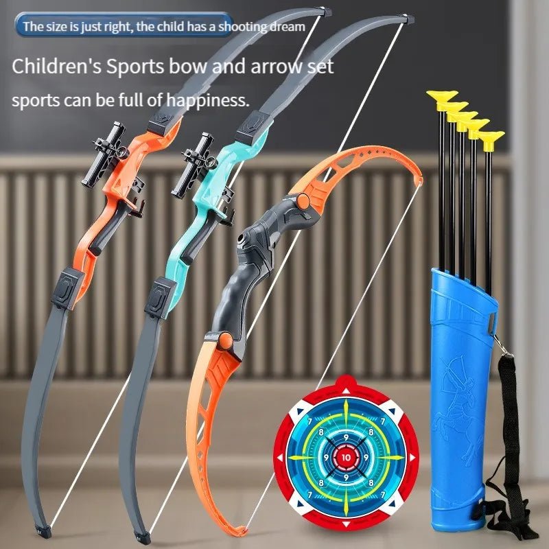 52Cm Bow and Arrow Toy Set for Children Archery Practice Recurve Outdoor Sorts Shooting Toy with Target Boys Kids Gifts - Sunday Runner’s