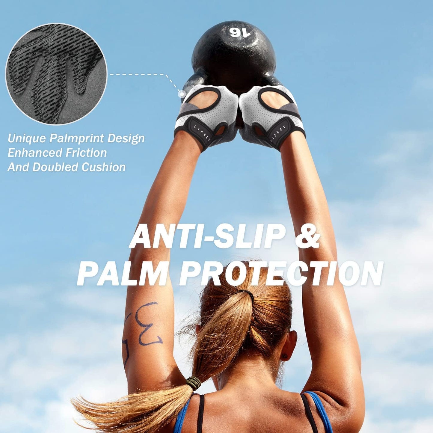 Freedom Workout Gloves, Knuckle Weight Lifting Shorty Fingerless Gloves with Curved Open Back, for Powerlifting, Gym, Women and Men - Sunday Runner’s