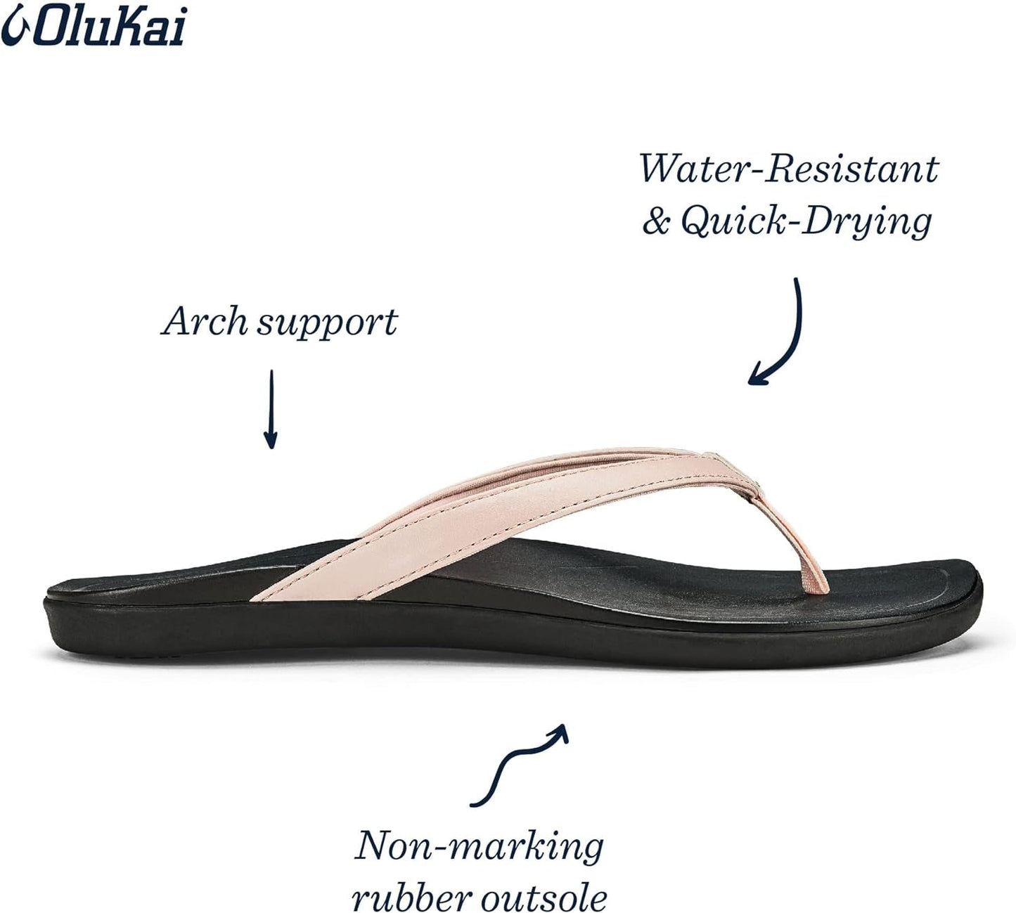 Ho'Opio Women'S Beach Sandals, Quick - Dry Flip - Flop Slides, Clean & Minimal Aesthetic, Water Resistant & Enhanced Traction, All - Day Comfort - Sunday Runner’s