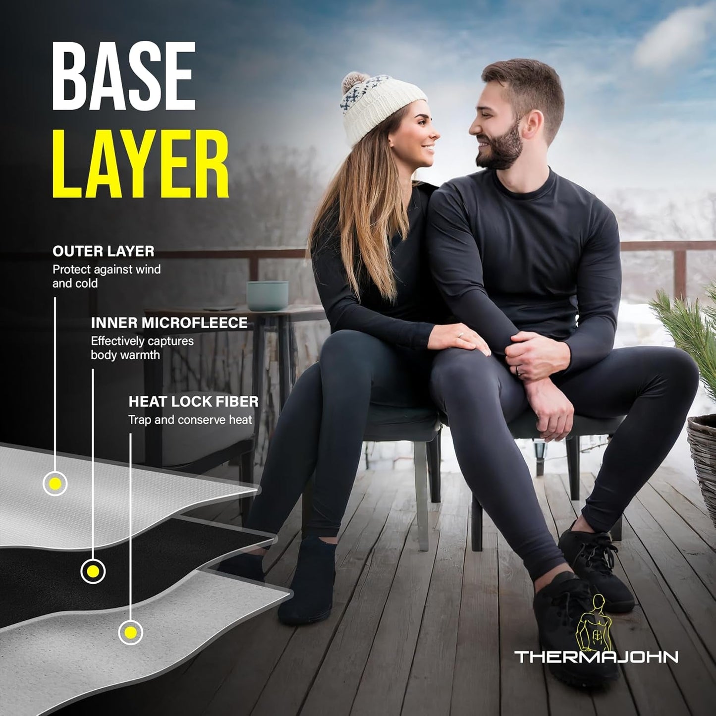 Long Johns Thermal Underwear for Men Fleece Lined Base Layer Set for Cold Weather - Sunday Runner’s