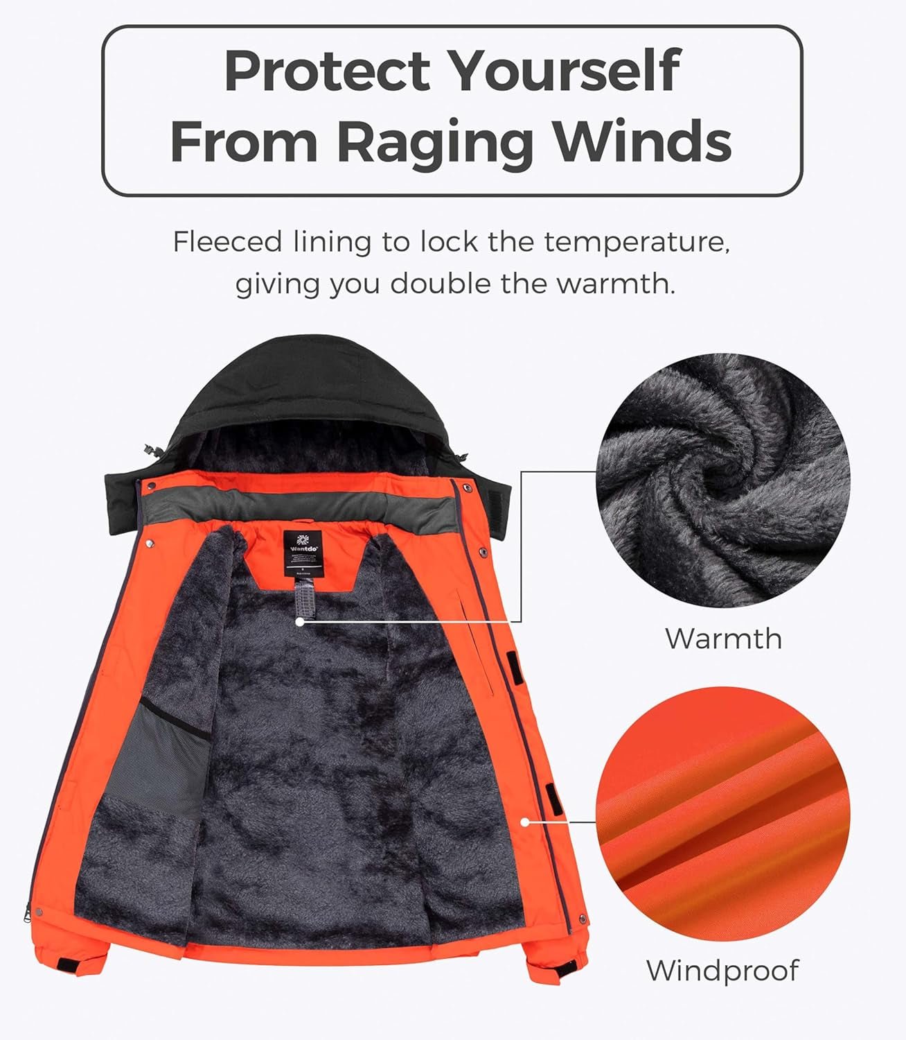 Men'S Mountain Waterproof Ski Jacket Windproof Rain Jacket Winter Warm Hooded Coat - Sunday Runner’s