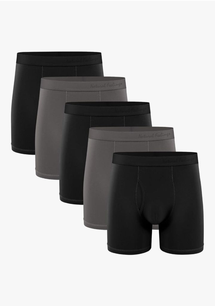 Men'S Performance Boxer Briefs with Fly, Breathable Stretch Underwear, Moisture Wicking, Soft Waistband (3 Pack) - Sunday Runner’s