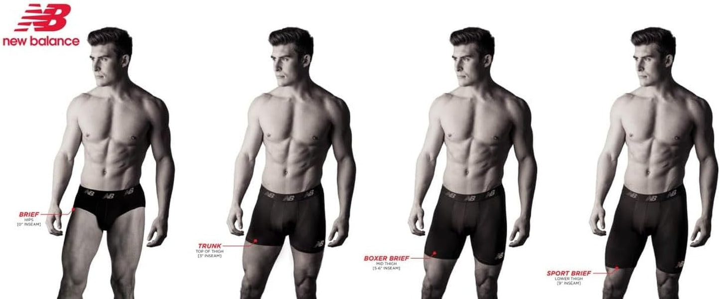 Men'S Performance Boxer Briefs with Fly, Breathable Stretch Underwear, Moisture Wicking, Soft Waistband (3 Pack) - Sunday Runner’s