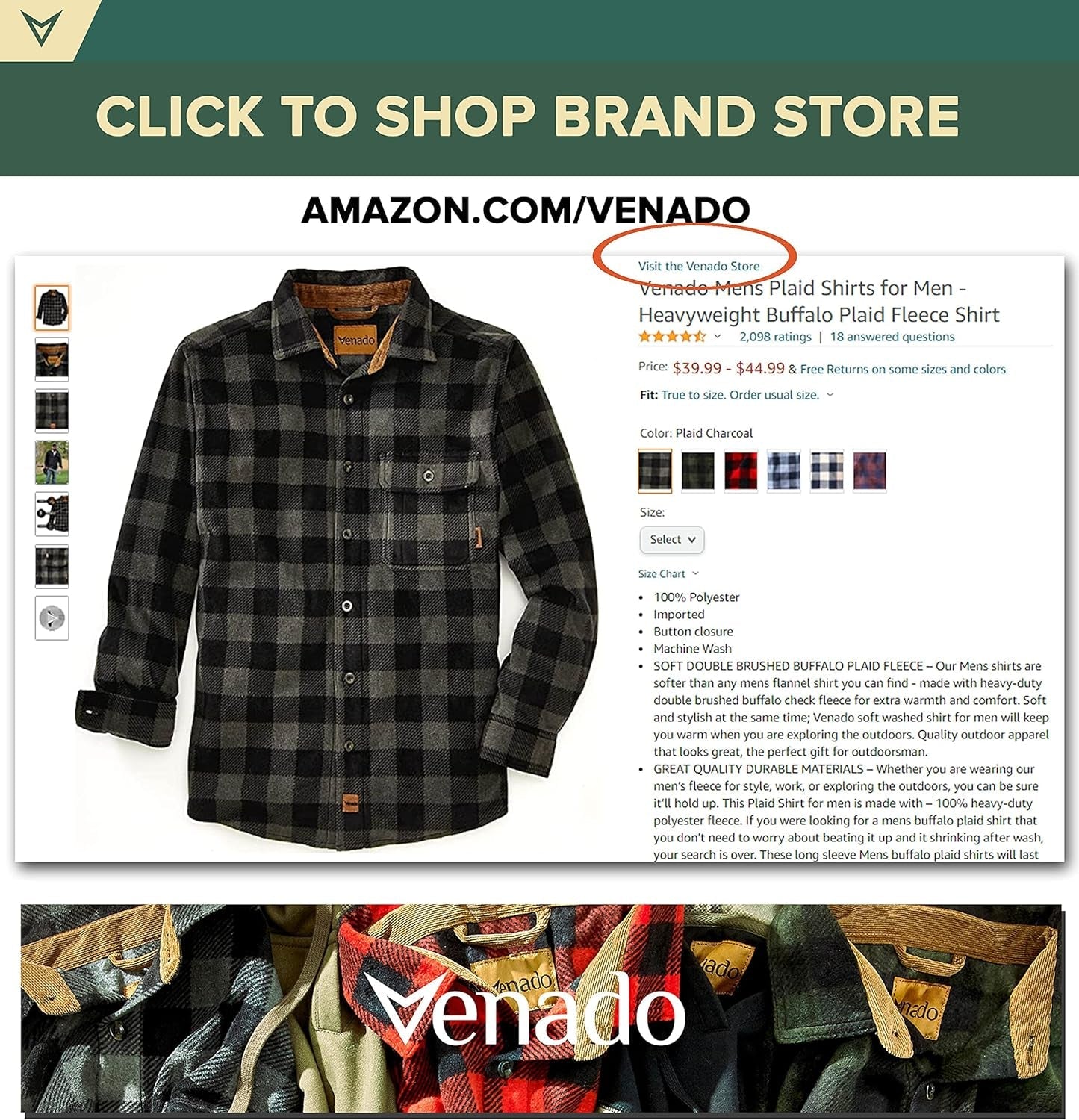 Mens Plaid Shirts for Men - Heavyweight Buffalo Plaid Fleece Shirt - Soft - Sunday Runner’s