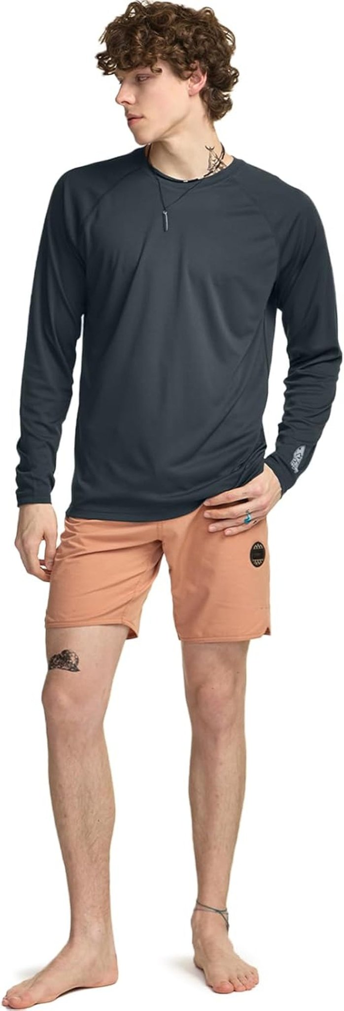 Men'S Rashguard Swim Shirts, UPF 50+ Cool Running Workout Loose - Fit Long Sleeve - Sunday Runner’s