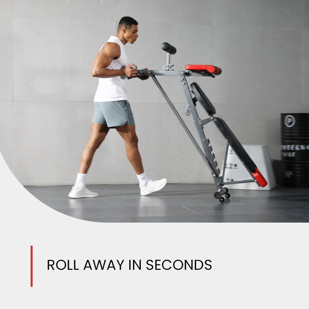 Multi - Functional FID Weight Bench for Full All - In - One Body Workout – Hyper Back Extension, Roman Chair, Adjustable Ab Sit up Bench, Incline Decline Bench, Flat Bench - Sunday Runner’s