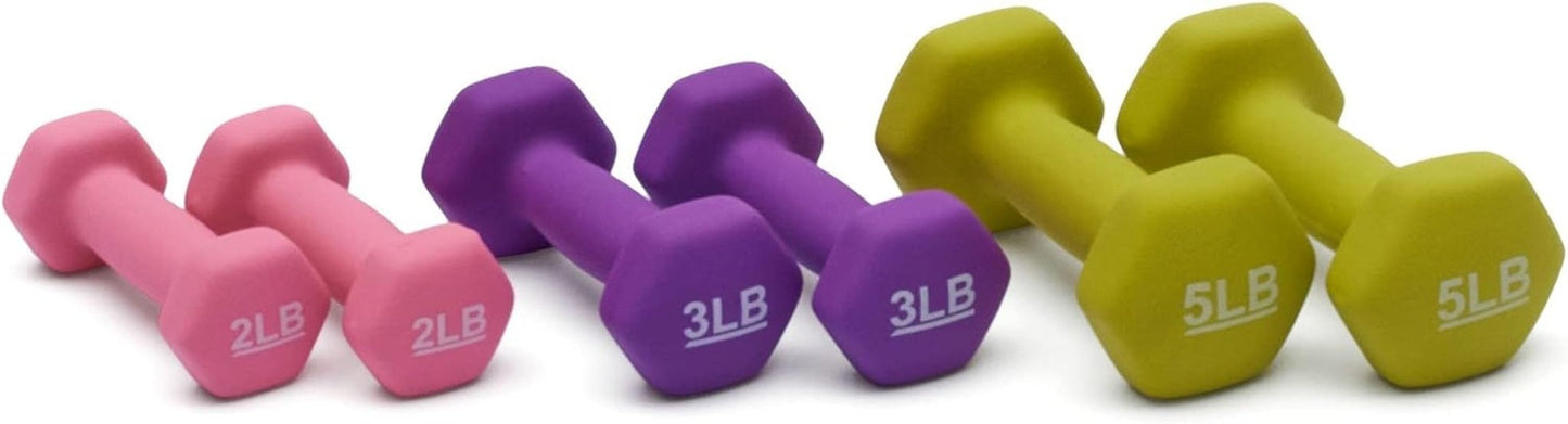 Neoprene Dumbbell Hand Weights for Exercise and Muscle Toning - Sunday Runner’s