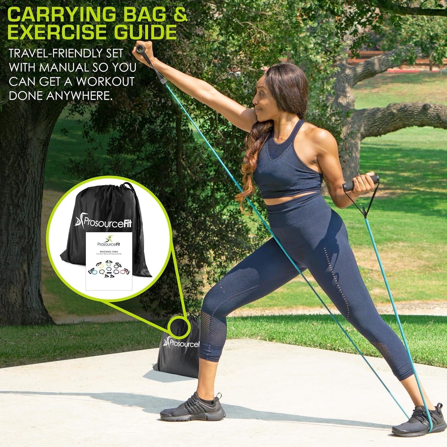 Single Stackable Resistance Bands with Door Anchor and Exercise Guide, 16 - 20 LB, Heavy Duty Fitness Tube - Sunday Runner’s