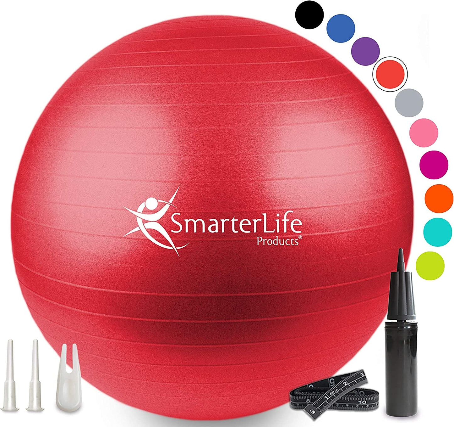 Smarterlife Exercise Ball Yoga Ball for Fitness, Balance, Stability, or Pregnancy, Gym Ball for Core Workout, Physical Therapy, Yoga Ball Chair for Office, Anti - Slip Anti - Burst - Sunday Runner’s