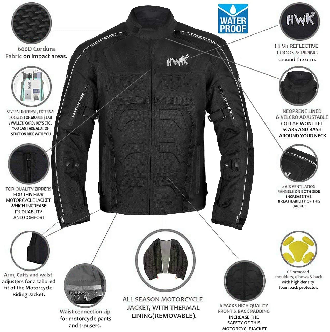 Spyder Motorcycle Jacket for Men with Weather Resistant Cordura Textile Fabric for Enduro Motocross Jacket - Sunday Runner’s