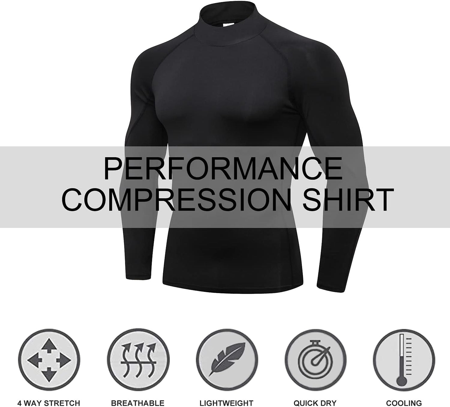 Stay Cool and Protected! 💪☀️ Grab our 3 Pack of Men's Mock Turtleneck Compression Shirts for your workouts! Perfect for the gym or outdoor activities! - Sunday Runner’s