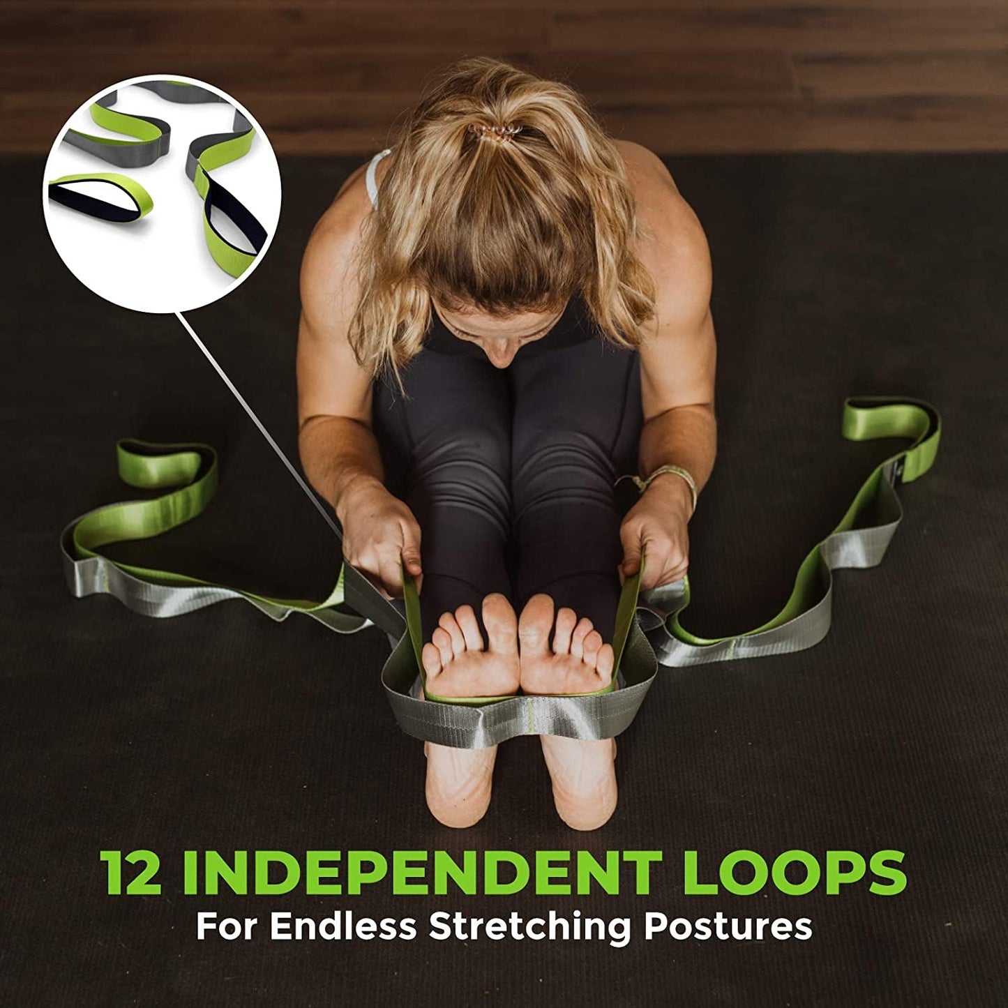 Stretching Strap for Physical Therapy, 12 Multi - Loop Stretch Strap - Sunday Runnerβs