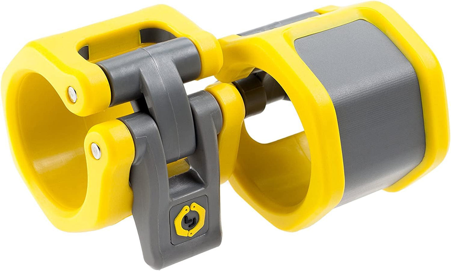 Upgrade your workout with the Lock - Jaw HEX 50mm Olympic Barbell Collar - Quick Release & Stylish in Yellow! 💪✨ FitnessGear GymEssentials - Sunday Runner’s