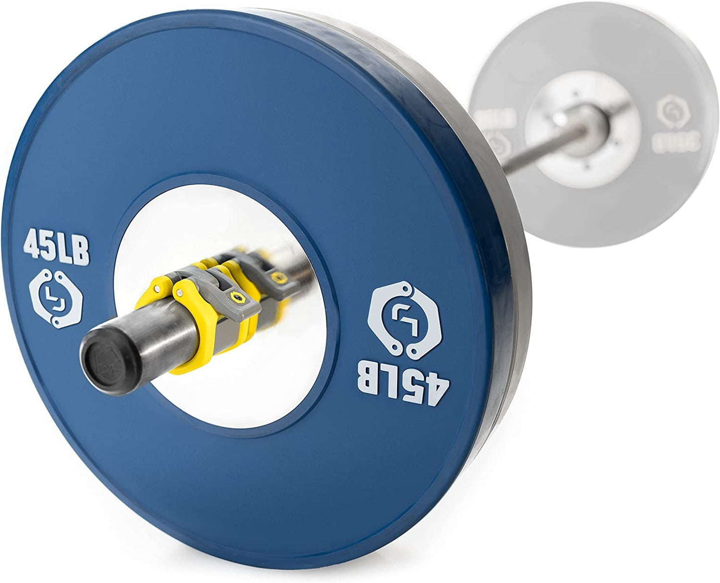 Upgrade your workout with the Lock - Jaw HEX 50mm Olympic Barbell Collar - Quick Release & Stylish in Yellow! 💪✨ FitnessGear GymEssentials - Sunday Runner’s