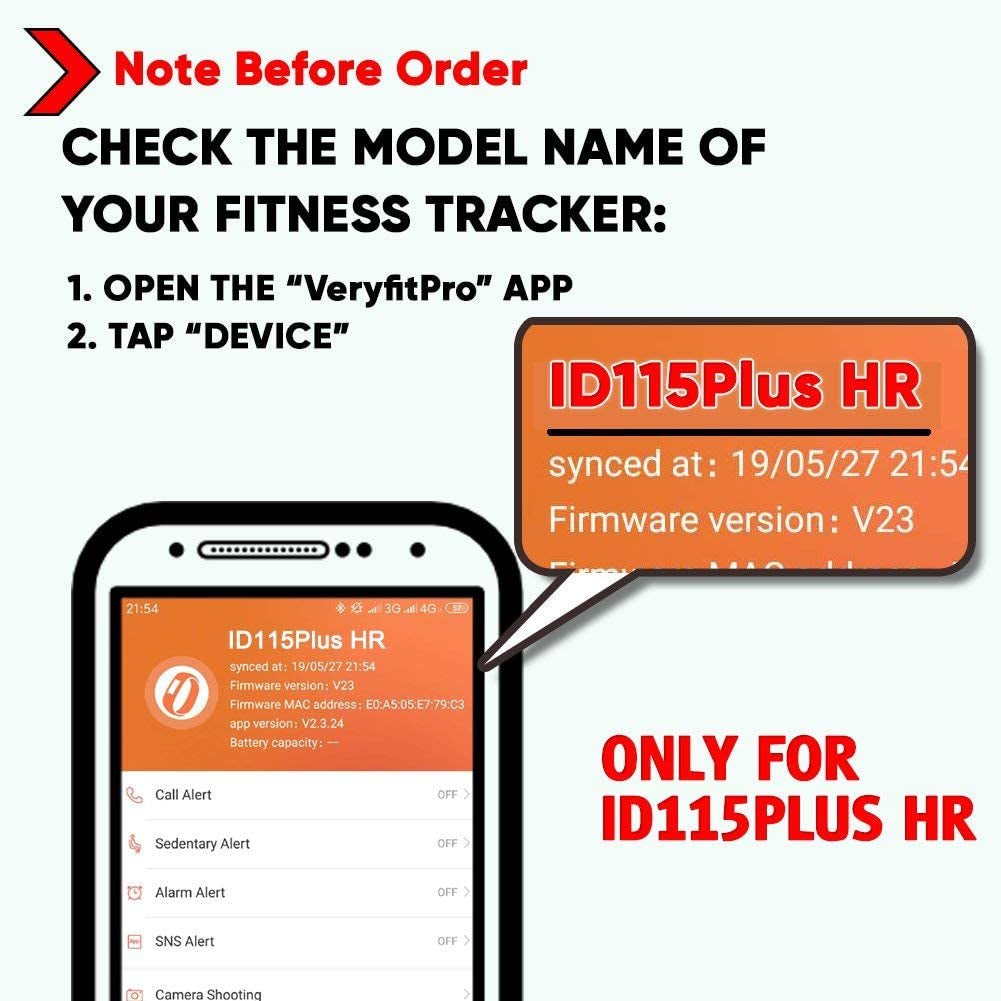Veryfitpro Id115Plus HR Replacement Bands for Veryfit Pro Id115Plus HR Fitness Tracker Smart Watch - Sunday Runner’s