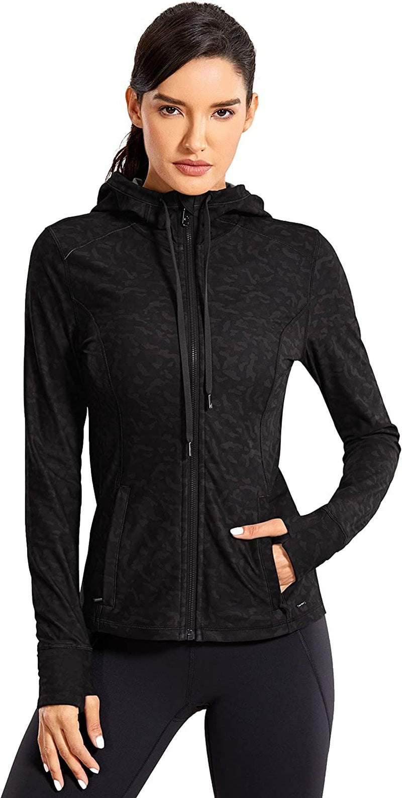 Women'S Brushed Full Zip Hoodie Jacket Sportswear Hooded Workout Track Running Jacket with Zip Pockets - Sunday Runner’s