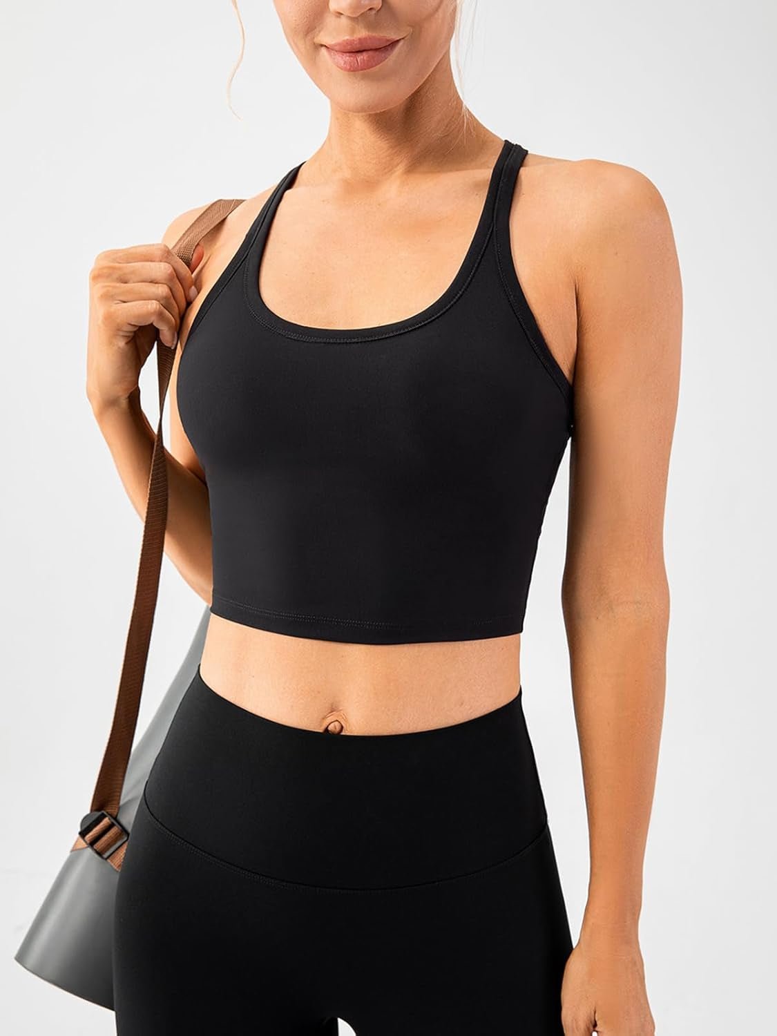 Women'S Racerback Sports Bras Yoga Crop Top with Built in Bra - Sunday Runner’s
