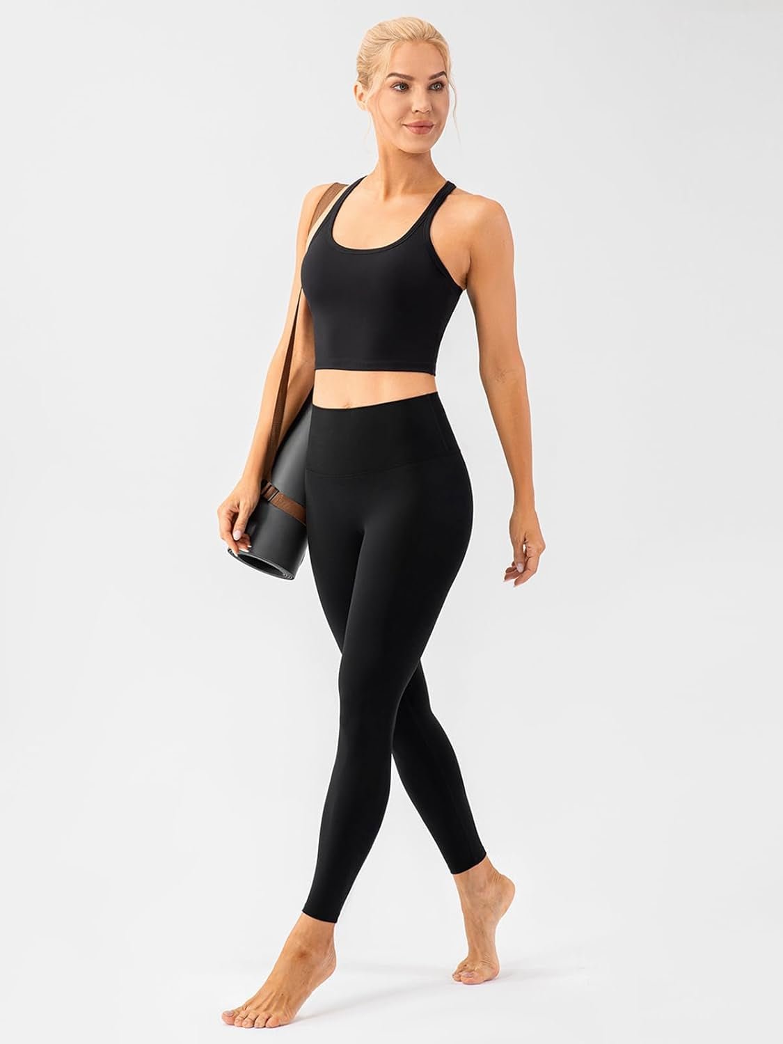 Women'S Racerback Sports Bras Yoga Crop Top with Built in Bra - Sunday Runner’s