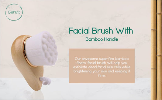 Facial Brush with Bamboo Handle - Sunday Runner’s