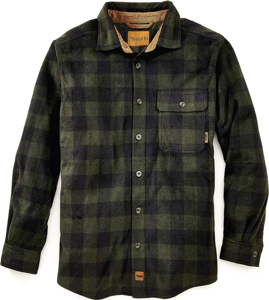 Mens Plaid Shirts for Men - Heavyweight Buffalo Plaid Fleece Shirt - Soft - Sunday Runner’s