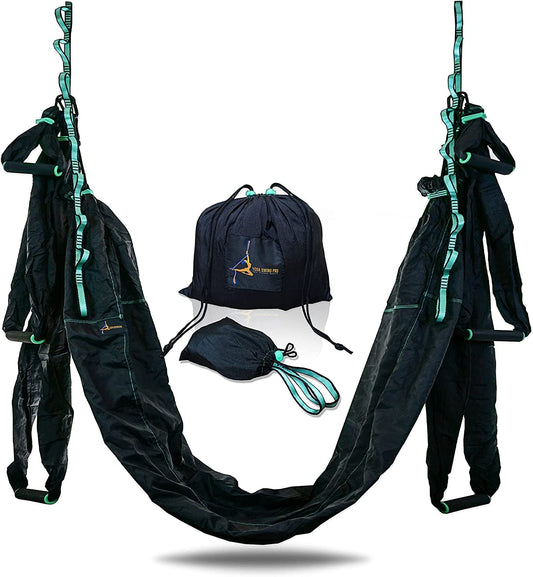 Premium Aerial Hammock anti Gravity Yoga Swing Kit - Acrobat Flying Sling Set for Indoor and Outdoor Inversion Therapy - Sunday Runner’s