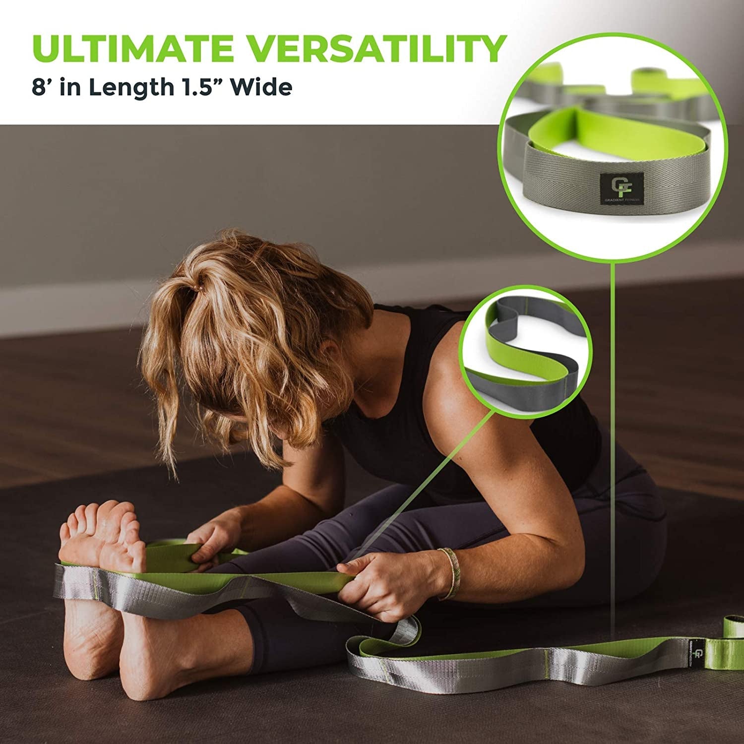 Stretching Strap for Physical Therapy, 12 Multi - Loop Stretch Strap - Sunday Runner’s