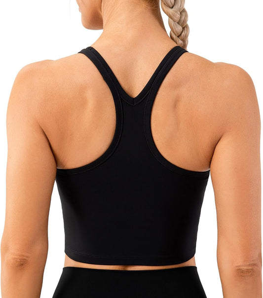 Women'S Racerback Sports Bras Yoga Crop Top with Built in Bra - Sunday Runner’s